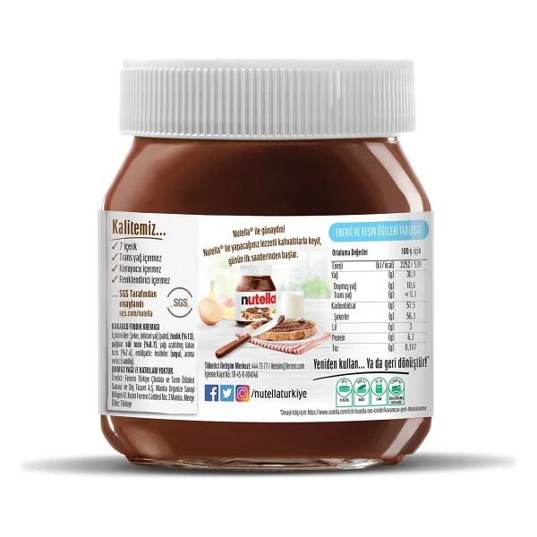 Nutella Kakaolu Fındık Kreması 400 Gr - Görsel 3