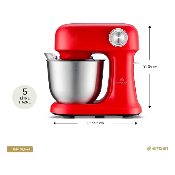 Emsan Bella Gusto Pro 1500 W 5 lt Stand Mikser - Görsel 2