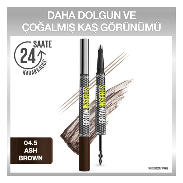 Maybelline New York Brow Insert Çift Uçlu Ash Brown Kaş Kalemi - Görsel 9
