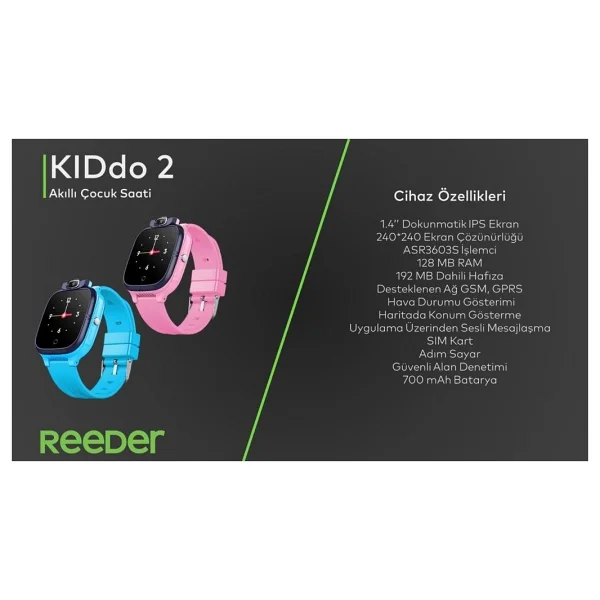 Reeder Kiddo 2 Mavi Akıllı Çocuk Saati - Görsel 2