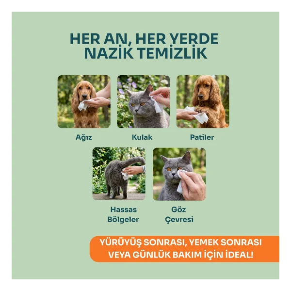 Kahu Naturals Kedi Ve Köpekler İçin Temizleme Mendili 40'lı - Görsel 3