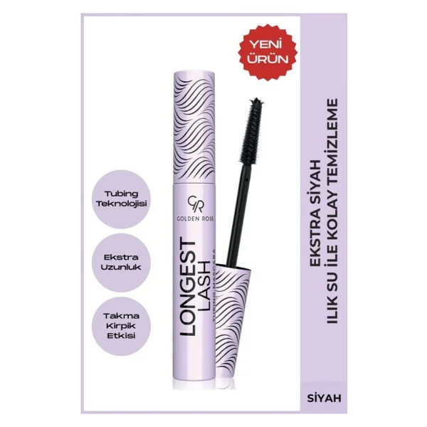 Golden Rose Longest Lash Takma Kirpik Etkili Siyah Tubing Maskara - Görsel 6