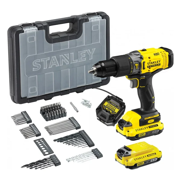Stanley Fatmax Scd718d2a 18v V20 2.0 Ah Çift Akülü Darbeli Matkap + 83parça Aksesuar - Görsel 2