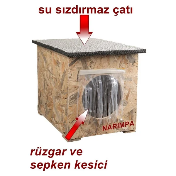 Dış & İç Mekan Ahşap Kedi Yuvası Ölçüleri: 35x40x35 - Görsel 8