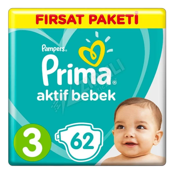 Prima Aktif 3 Numara Midi 62'li 3 Adet Bebek Bezi - Görsel 2