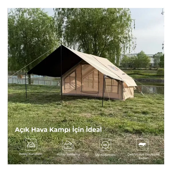 Canarino 6 Kişilik 4 Mevsim 2 Kapılı Tavan Pencereli Şişme Çadır 300x210x200cm - Görsel 8