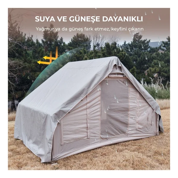 Canarino 6 Kişilik 4 Mevsim 2 Kapılı Tavan Pencereli Şişme Çadır 300x210x200cm - Görsel 2