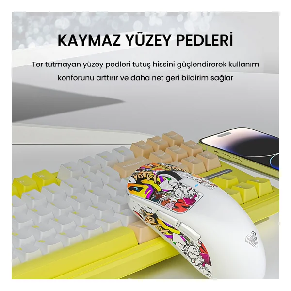 Aula Sc680 Sarı Optik Kablolu/Kablosuz Oyuncu Mouse - Görsel 6