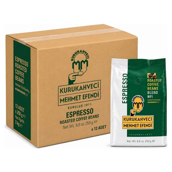 Kurukahveci Mehmet Efendi Espresso 250 Çekirdek Kahve 12'li - 250 Gr - Görsel 2