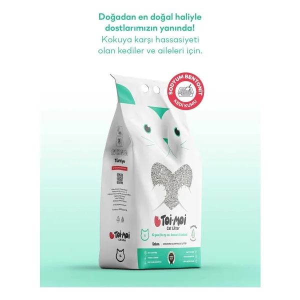 Toi Moi 4lü Avantaj Paketi Kokuya Hassas Topaklanan Tozsuz Kokusuz Bentonit Kedi Kumu 4x5kg - Görsel 5