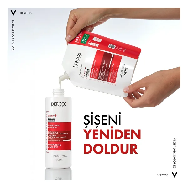 Vichy Dercos Energising Şampuan Dökülme Karşıtı Etkiyle 400 Ml Yeniden Dolum Paketi - Görsel 7