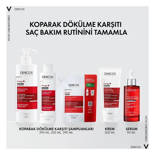 Vichy Dercos Energising Şampuan Dökülme Karşıtı Etkiyle 400 Ml Yeniden Dolum Paketi - Görsel 8