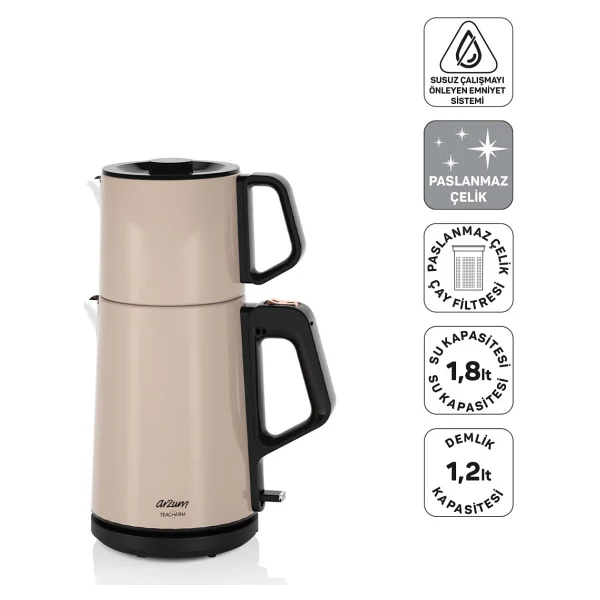 Arzum Ar3149 Teacharm Sorgül Buğdayı 1800 W Çelik Çay Makinesi - Görsel 8