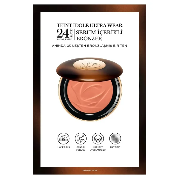 Lancome Teint Idole Ultra Wear Toz Bronzer 04 Medium Renkli Mat Özellikli Uzun Süre Kalıcı - Görsel 2