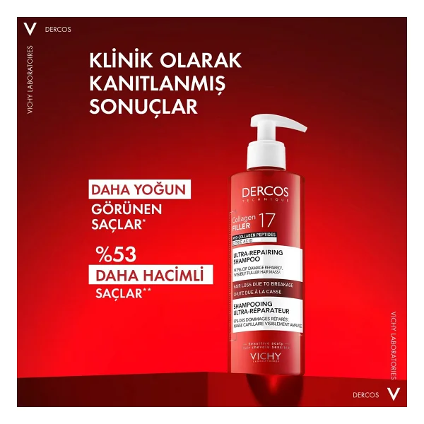 Vichy Dercos Collagen 17 Filler 400 Ml Şampuan - Görsel 9