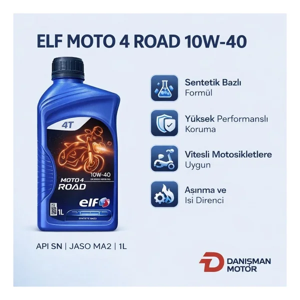 Elf Moto 4 Road 10w-40 4t 1 Lt Motosiklet Yağı - Görsel 3