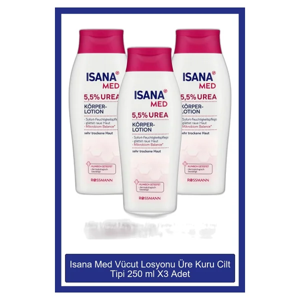 Isana Med Vücut Losyonu 5.5% Üre Kuru Ciltler İçin Nemlendirici 750 Ml 3 Adet - Görsel 3