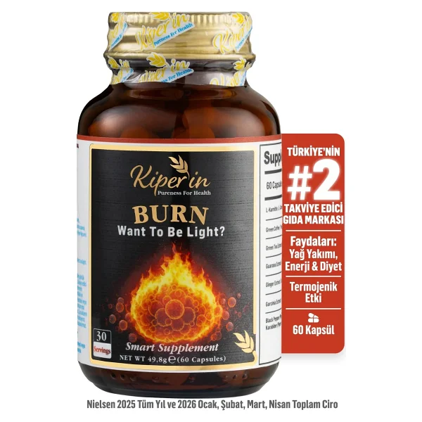 Kiperin Burn Vücut Yağı Hedefleyici L-Karnitin, Yeşil Çay, Guarana, Zencefil, Garsiniya, Kafein 60 Kapsül - Görsel 10