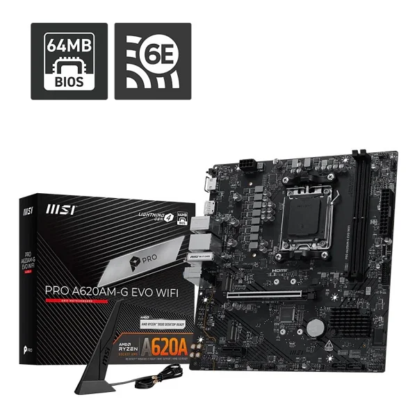 Msı Pro A620am-G Evo Wi-Fi AMD Am5 DDR5 Micro Atx Anakart - Görsel 5