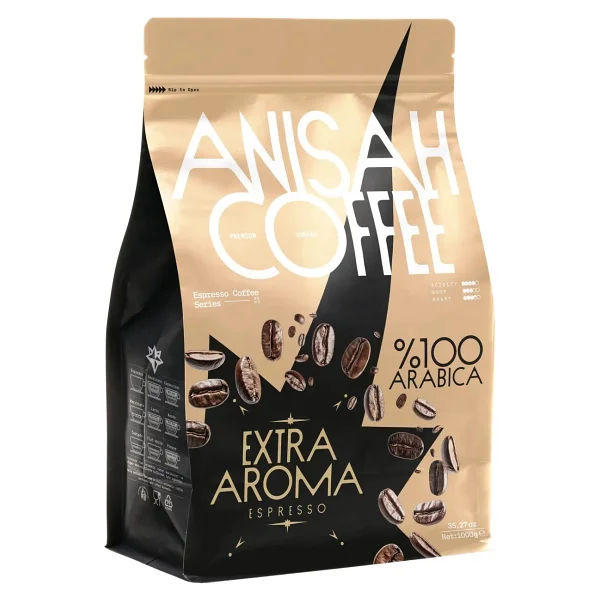 Anisah Coffee Extra Aroma Espresso Çekirdek Kahve 1000gr - 1 Kg - Görsel 4