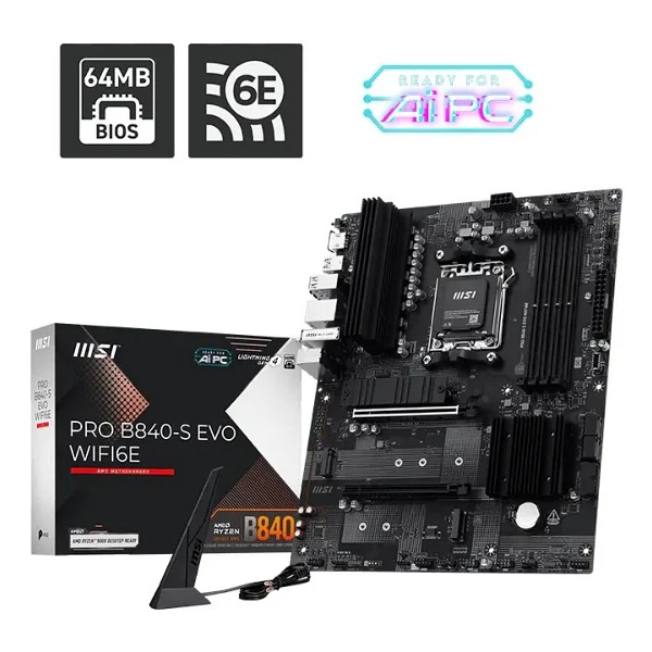Msı Pro B840-S Evo Wıfı6e AMD Am5 DDR5 Atx Anakart - Görsel 6