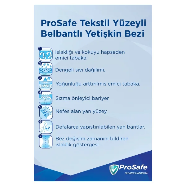 Prosafe XL Beden Yetişkin Belbantlı Hasta Bezi 30'lu X 2 Sızdırmaz Ve Yüksek Emme Gücü - Görsel 6