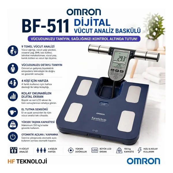 Omron Bf-511 Dijital Vücut Analiz Baskülü - Görsel 2