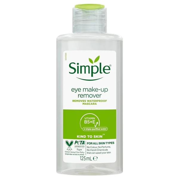 Simple Kind To Skin Hasas Göz Makyaj Temizleyici 125 ml - Görsel 2
