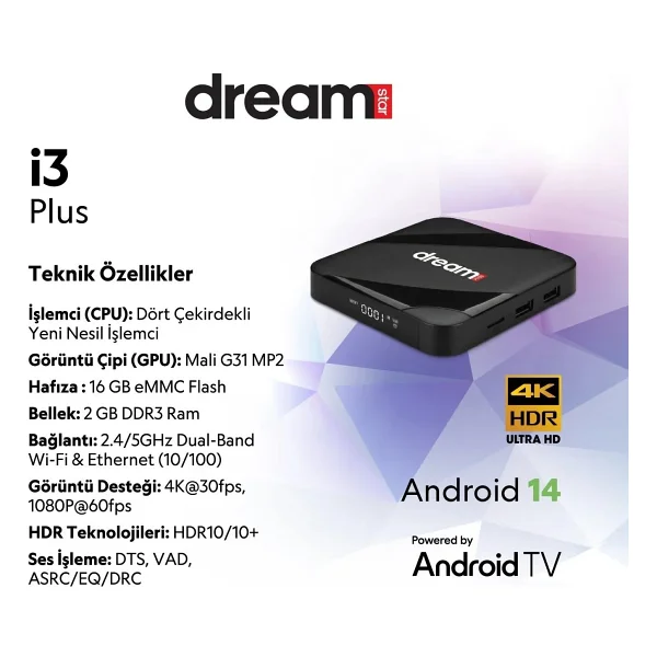 Dreamstar İ3 Plus 16 GB 6k Android TV Box - Görsel 3