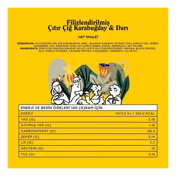 The Good Wild Filizlendirilmiş Çıtır Çiğ Karabuğday Ve Darı 150 Gr - Görsel 3