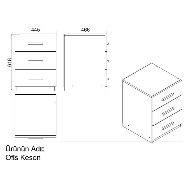 Yurudesign Vario Abcef Ofis Büro Masa Takımı 3 Renk - Beyaz - Görsel 6