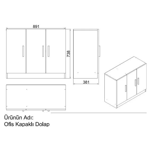 Yurudesign Vario Abcef Ofis Büro Masa Takımı 3 Renk - Beyaz - Görsel 7