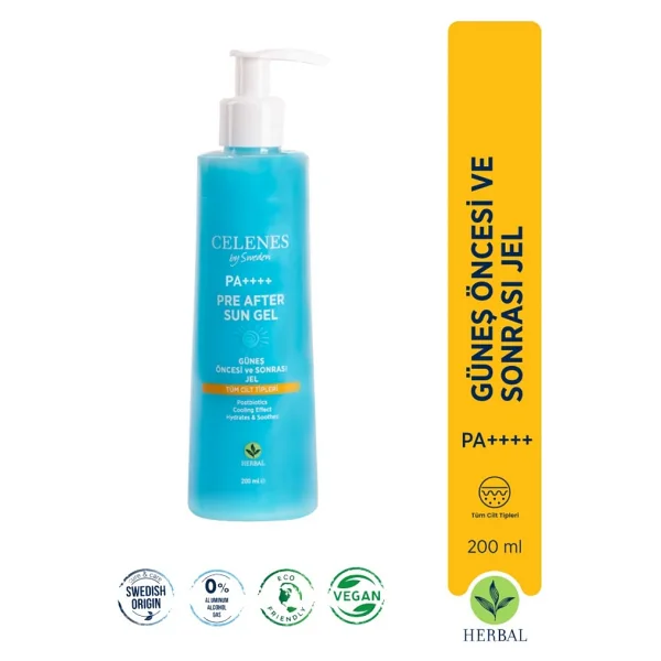 Celenes By Sweden Herbal Güneş Öncesi Ve Sonrası Jel 200 Ml - Görsel 2