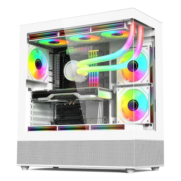 Gametech Phantom 6 X 120 Mm RGB Fanlı Oyuncu Bilgisayar Kasası Beyaz - Görsel 6