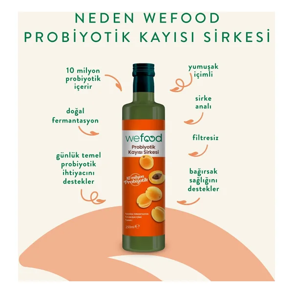 Wefood Probiyotik Kayısı Sirkesi 250 Ml - Görsel 2
