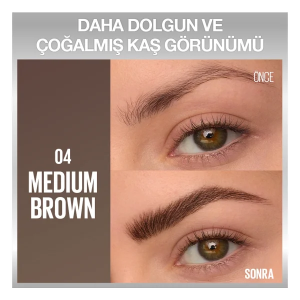 Maybelline New York Brow Insert Çift Uçlu Medium Brown Kaş Kalemi - Görsel 4