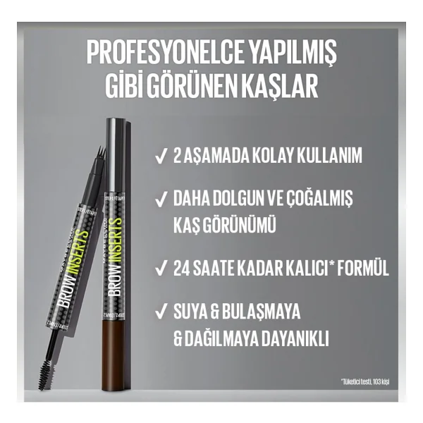 Maybelline New York Brow Insert Çift Uçlu Medium Brown Kaş Kalemi - Görsel 7