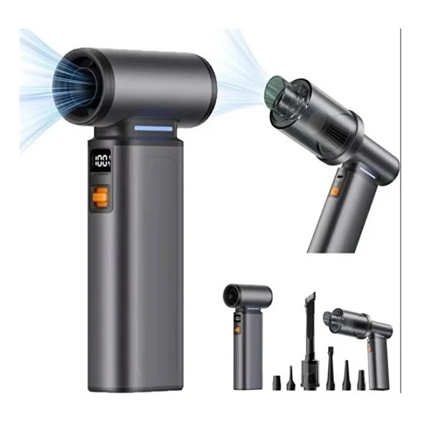 Violent Turbo Jet Fan 130000rpm Ultra Güçlü Motor Güçlü Vakum 4000mah Bataryalı Üflemeli - Gri - Görsel 3