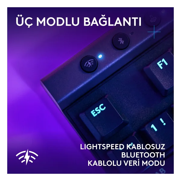 Logitech G515 Lightspeed Tkl RGB Tactile Switch Kablolu/Kablosuz Mekanik Oyuncu Klavyesi - Görsel 4