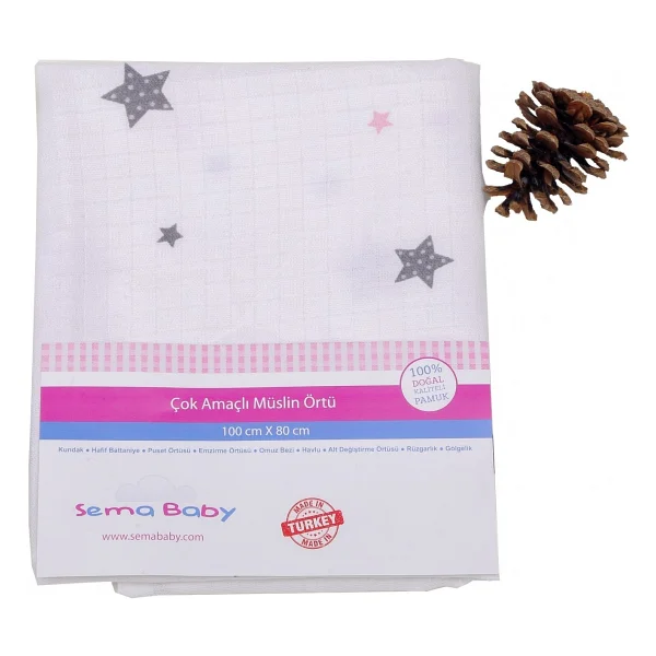 Sema Baby Çok Amaçlı Müslin Örtü 100x80 Cm - Görsel 8