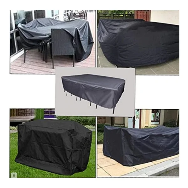 Coverplus Su Geçirmez Bahçe Mobilya Koruma Örtüsü Siyah 300 X 200 X 80 Cm Dayanıklı Pvc Malzeme - Görsel 2