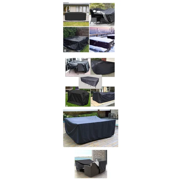 Coverplus Su Geçirmez Bahçe Mobilya Koruma Örtüsü Siyah 300 X 200 X 80 Cm Dayanıklı Pvc Malzeme - Görsel 4