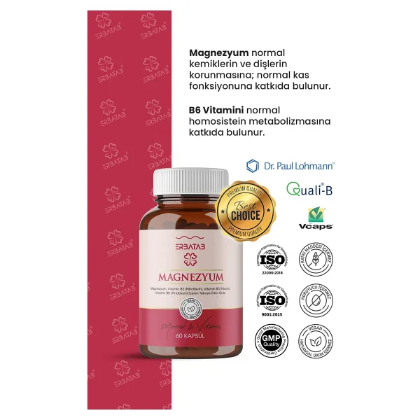 Erbatab Magnezyum 60 Kapsül - Görsel 5
