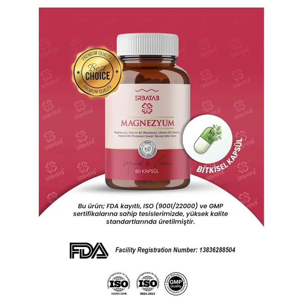 Erbatab Magnezyum 60 Kapsül - Görsel 6
