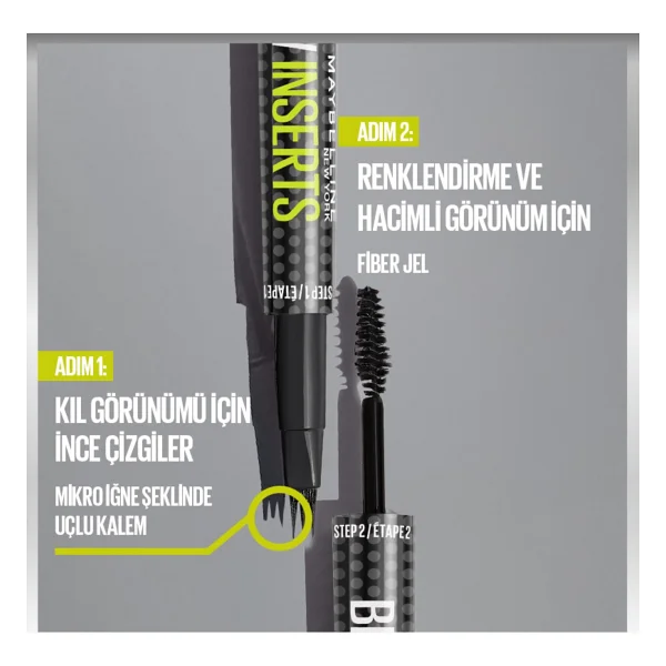 Maybelline New York Brow Insert Çift Uçlu Soft Brown Kaş Kalemi - Görsel 8