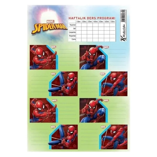 Keskin Color Okul Etiketi Spider Man Ders Proğramlı 3 Lü - Görsel 2
