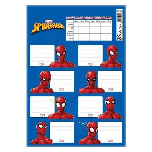 Keskin Color Okul Etiketi Spider Man Ders Proğramlı 3 Lü - Görsel 3