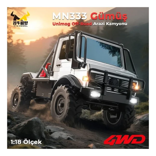 Mn Model Mn333 1/18 Mercedes Unimog U4000 4wd Rc Crawler Offroad Uzaktan Kumandalı Araba Arazi Aracı Model Car Truck Rtr - Görsel 2