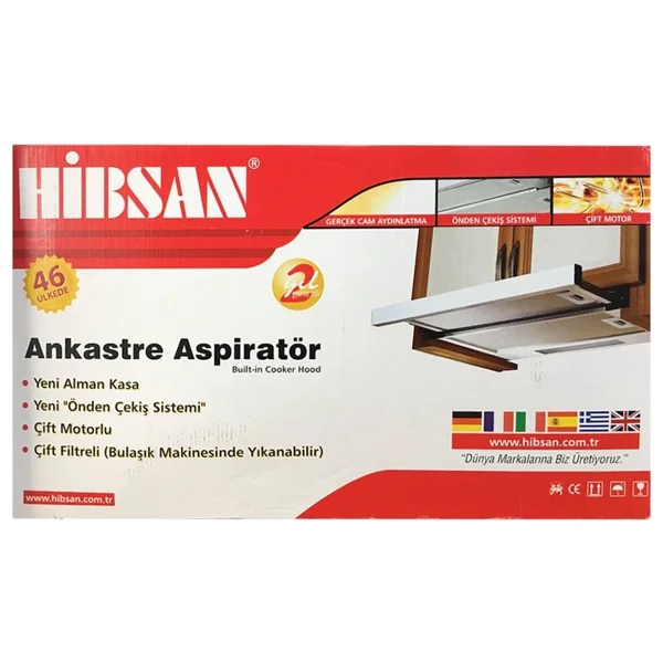 Hibsan Hibsan Çift Motorlu Inox Mutfak Aspiratörü - Görsel 2