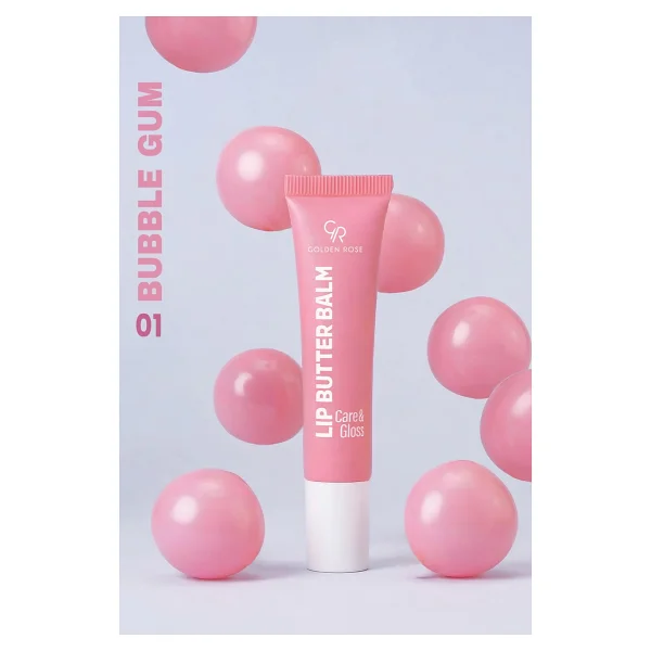 Golden Rose Butter Care & Gloss 01 Bubble Gum Renkli Dudak Balmı - Görsel 3